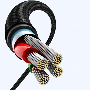 Kabelvinkelkabel USB-C - USB 2.0 480MB / s 3A 3M Svart