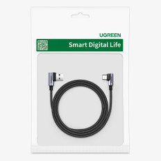 Kabelvinkelkabel USB-C - USB 2.0 480MB / s 3A 3M Svart