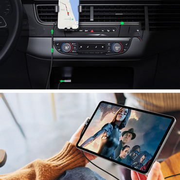 Kabelvinkelkabel USB-C - USB 2.0 480MB / s 3A 3M Svart