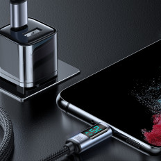 Kabel-USB-C-Kabel mit 100W-LED-Anzeige 1.2m Schwarz