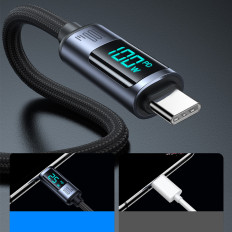 Kabel USB-C-kabel med 100W LED-display 1.2m svart