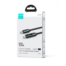 Kabel USB-C-kabel med 100W LED-display 1.2m svart