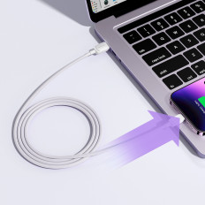 Kabeļu kabelis iPhone Lightning - USB 2.4A 1.2m Balta