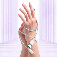 Kabelkabel för iPhone Lightning - USB 2.4a 1.2m Vit