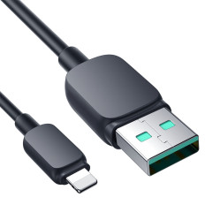 Kabeļu kabelis iPhone Lightning - USB 2.4A 1.2m Black