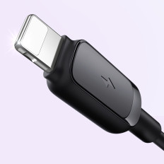 Kabelkabel til iPhone Lightning - USB 2.4A 1.2m sort