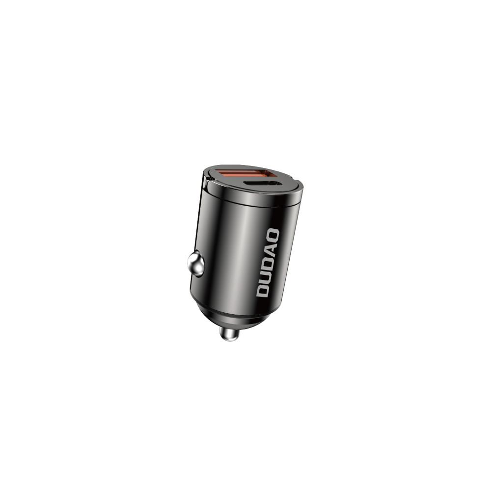 Mini auto lādētājs par 48W QC PD melnu slotu