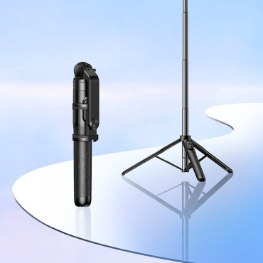 Selfie stick telescopische sticks voor je telefoon met een Bluetooth-standaard en op afstand 1.5m zwart