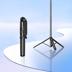 Selfie Stick Telescopic Sticks for din telefon med en Bluetooth Stand og Remote 1.5m svart