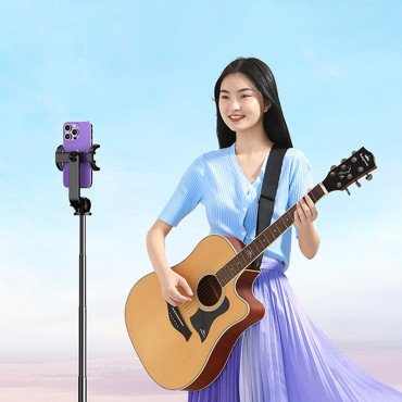 Selfie Stick Telescopic Sticks for din telefon med en Bluetooth Stand og Remote 1.5m svart