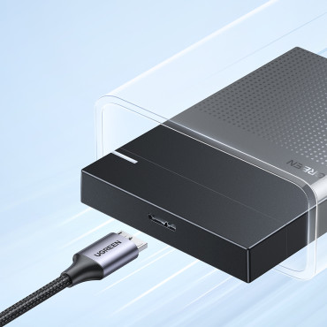 Kabel SSD-kabel SSD USB-C - Micro USB-B 3,0 5GB / s 3A 1M Grå