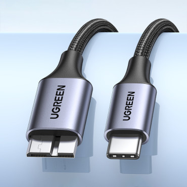 Kabel SSD-kabel SSD USB-C - Micro USB-B 3,0 5GB / s 3A 1M Grå