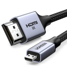 Cable Adaptador Micro HDMI Cable - HDMI 2.1 8K 2M GRIS