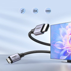Kabel mini HDMI-adapterkabel - HDMI 8K 2M grå