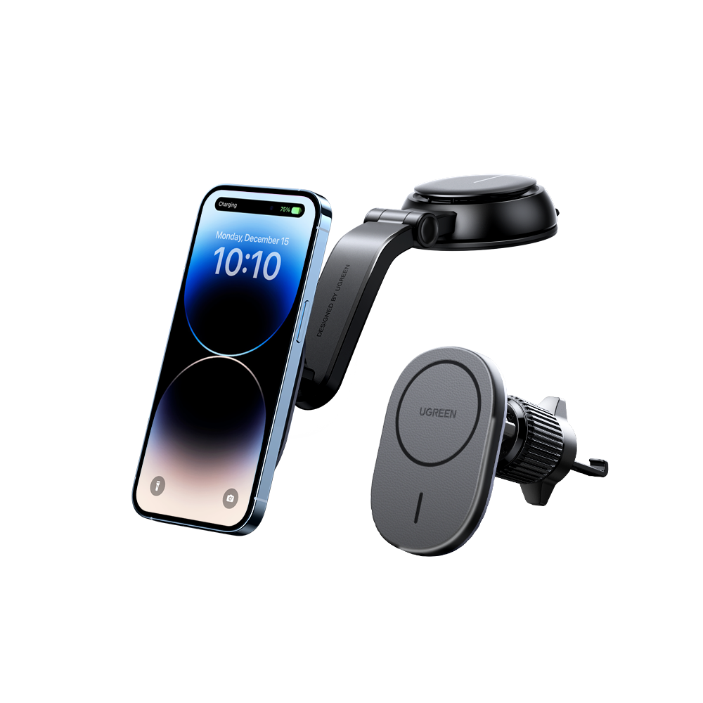 MagSafe indukcijas loader par kabīnes auto ar melnu rūtainu kanālu