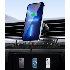 MagSafe indukcijas loader par kabīnes auto ar melnu rūtainu kanālu