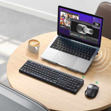 Bezvadu peles un datoru tastatūra 2.4GHz Black