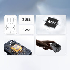 2V1 Sieťová nabíjačka EU AC 13A 2X USB USB-C 30W EU PLOK