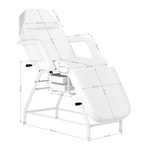COSMETIC CHAIR 557A WITH CUVETTE WHITE — side view