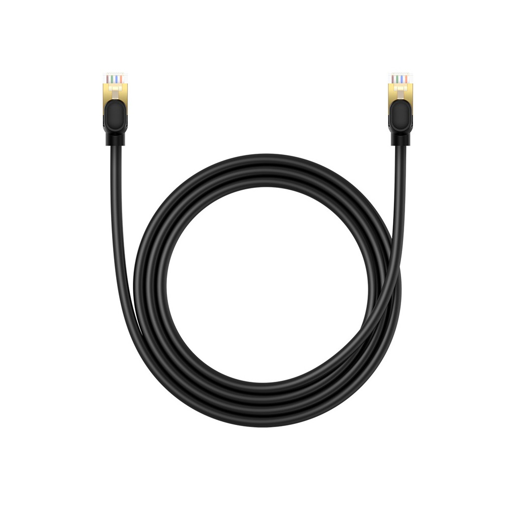 Rete di rete LAN di cavo veloce Ethernet RJ-45 Cat.8 40Gbps rotondo 1.5m Nero