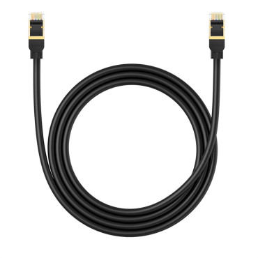 Ātrs kabelis LAN tīkla tīkls Ethernet RJ-45 Cat.8 40Gbps apaļas 1.5m Black