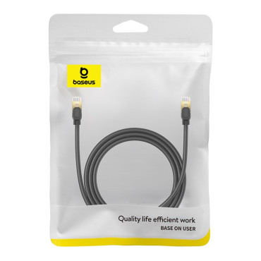 Fast Cable LAN Network Network Ethernet RJ-45 CAT.8 40Gbps Ronde 1.5m zwart