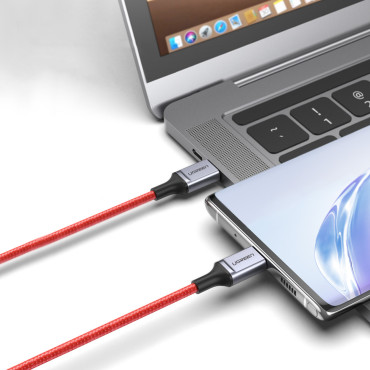Kabelio kabelis USB-C lizdas - USB-C 2.0 3A raudona