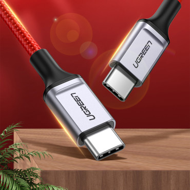 Kabelio kabelis USB-C lizdas - USB-C 2.0 3A raudona