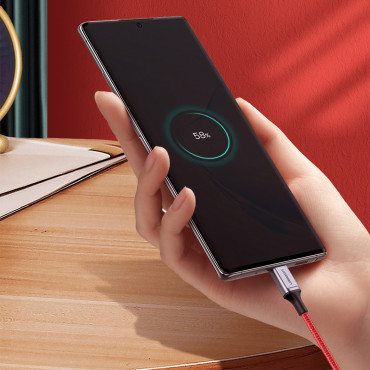 Cabo de cabo no slot USB-C - USB-C 2.0 3a Vermelho