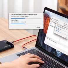 Kábelkábel USB-C nyílásban - USB-C 2.0 3A piros