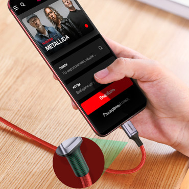 Kabelio kabelis USB-C lizdas - USB-C 2.0 3A raudona