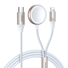 2in1 salama kaapeli iPhonelle ja induktiolaturille Apple Katso USB-C 1.5m Valkoinen