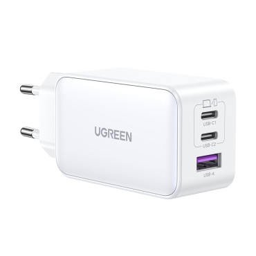 Γρήγορη GAN 65W USB-A / 2X MEALLIC WEALIC NETWORK WETALL