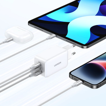Snabb Gan 65W USB-A / 2X USB-C Metallic Network Charger