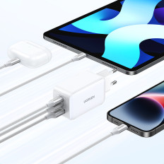 Snabb Gan 65W USB-A / 2X USB-C Metallic Network Charger