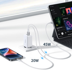 Snelle Gan 65W USB-A / 2X USB-C metallic netwerklader
