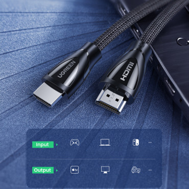 Fio de fio de cabo com conectores HDMI 2.1 8K / 4K 3m preto