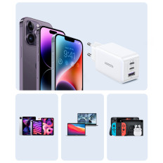 Nopea GAN 65W USB-A / 2X USB-C-metallinen verkon laturi