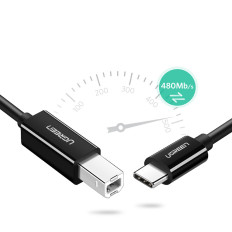 Kabel tråd för USB-C Fax skrivare - USB-B 1M svart