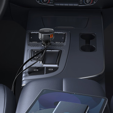 Carregador de carros com calma enrolado para iPhone Relâmpago USB-C 60W