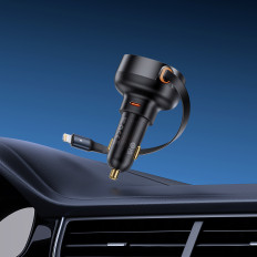 Auto utovarivač s valjanim mir za iPhone munje USB-C 60W crno