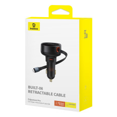 Carregador de carros com calma enrolado para iPhone Relâmpago USB-C 60W