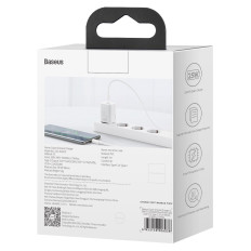 Cargador de red FAST 4W 3A con cable blanco USB-C 1M