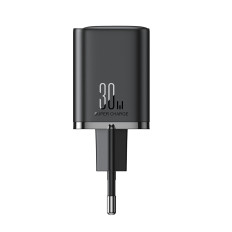Snabb 30W USB-A-nätverkslastare och USB-C PD QC AFC FCP svart
