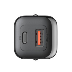 Snabb 30W USB-A-nätverkslastare och USB-C PD QC AFC FCP svart