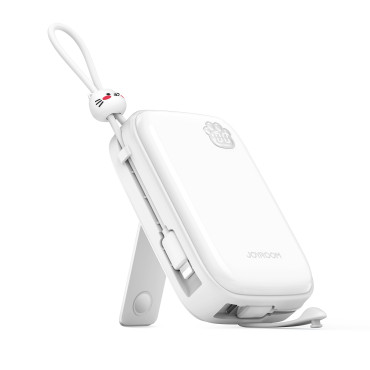 PowerBank Cutie sērija 22.5W 20000mAh ar USB-A stends USB-C IPhone White