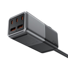 Estação de carregamento de recepção Z2 Gan 75W PD 3x USB-C 2x USB-A Preto e Cinza