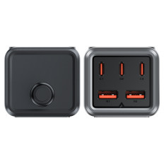 Estação de carregamento de recepção Z2 Gan 75W PD 3x USB-C 2x USB-A Preto e Cinza