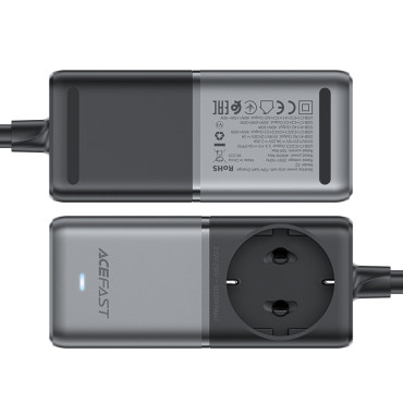 Estação de carregamento de recepção Z2 Gan 75W PD 3x USB-C 2x USB-A Preto e Cinza