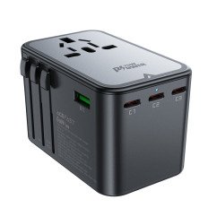 Universal Travel Charger Gan 2x USB-A 3x USB-C UK vtič UK EU Aus Black